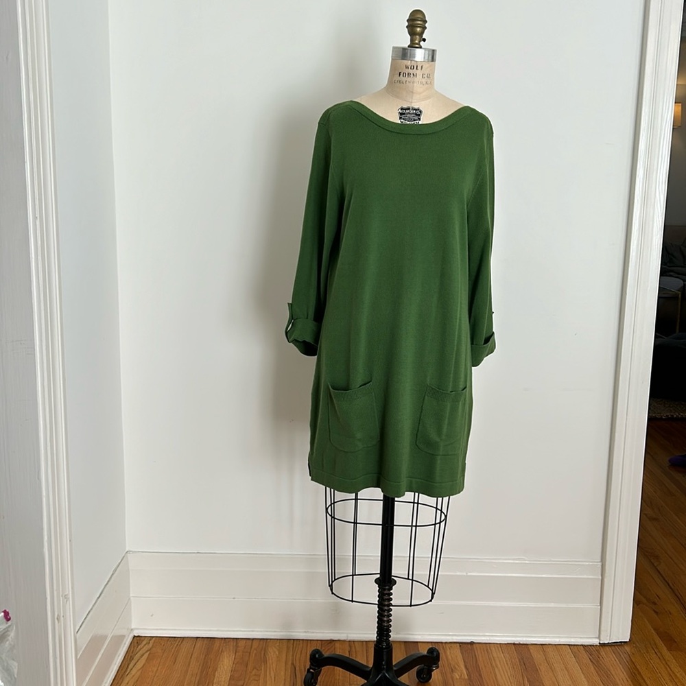 Mod green knit dress